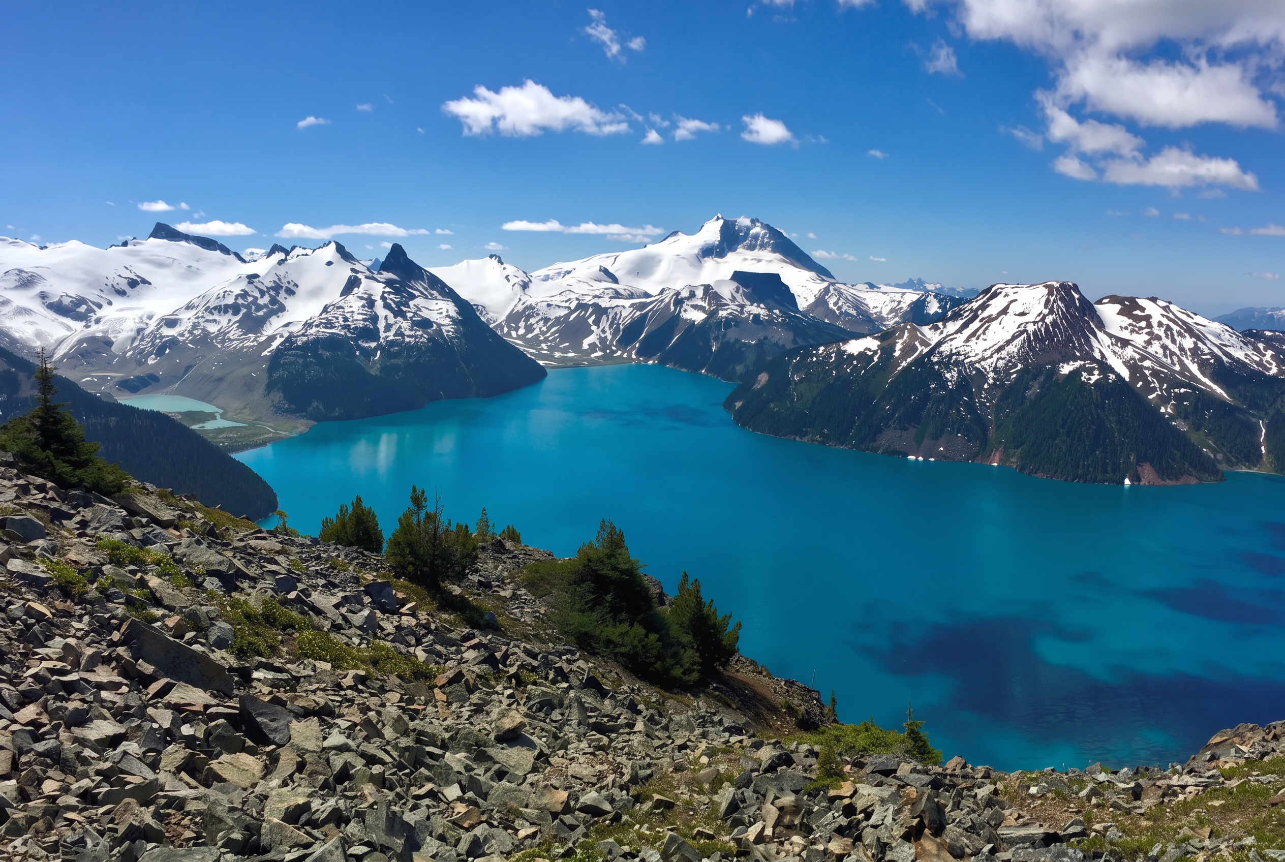 Mountain lake destination for visa planning